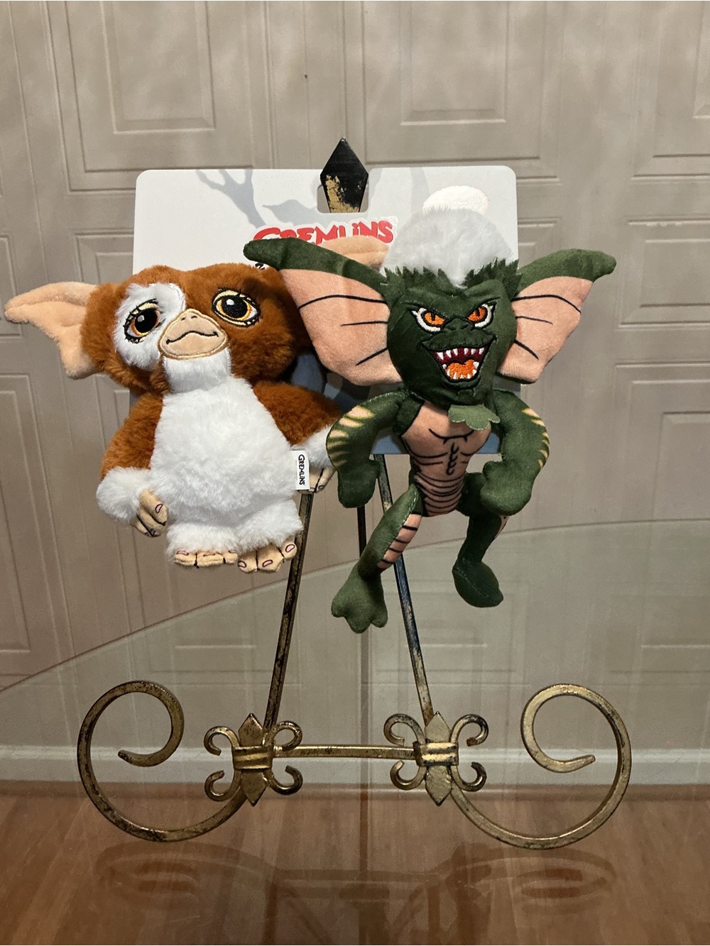 Brand New Set Gremlins  Of 2 PlushesbGizmo 6” and Stripe 8” Clinker & Squeaker